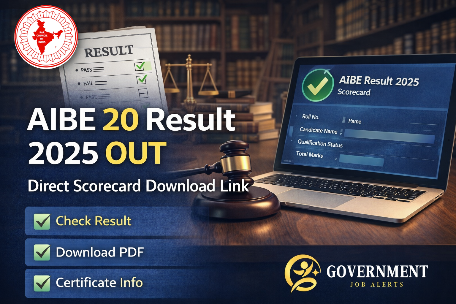AIBE 20 Result 2025 Declared – Direct Download Link