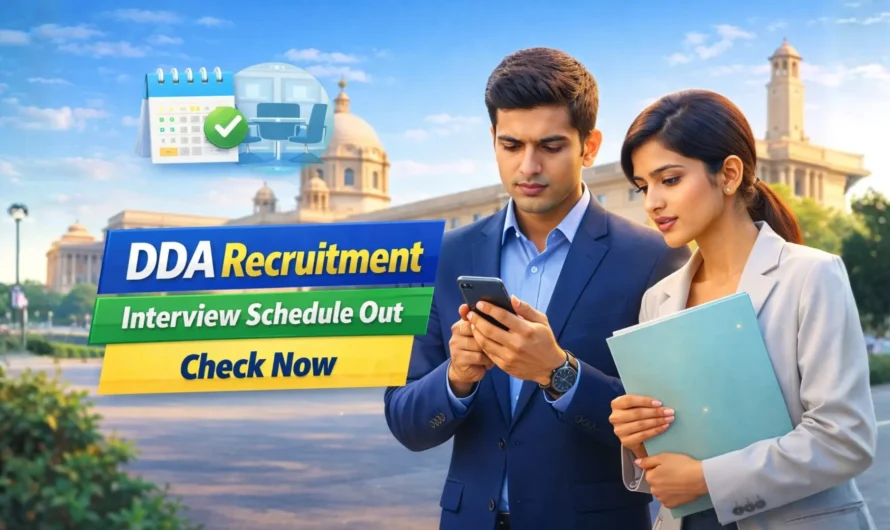 DDA Recruitment Interview Schedule 2026 Out