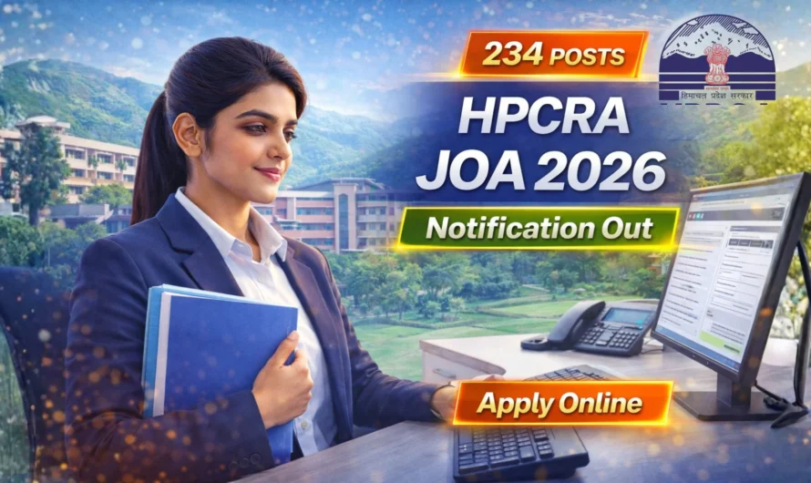 HPCRA Recruitment 2026: Apply for Junior Office Assistant Posts
