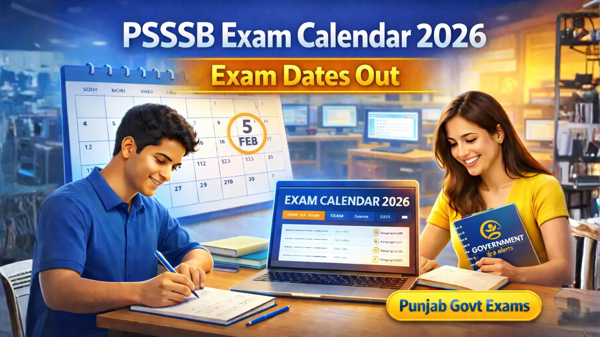 Punjab PSSSB Exam Calendar 2026