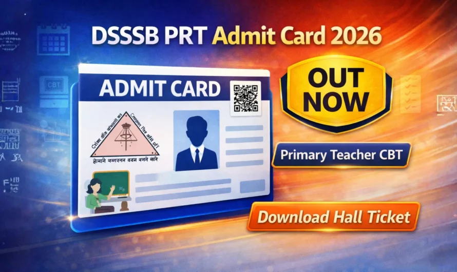 DSSSB PRT Admit Card 2026 Out