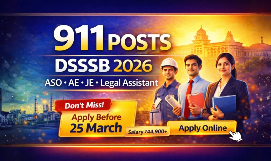 DSSSB Recruitment 2026 for ASO, AE, JE & Legal Assistant