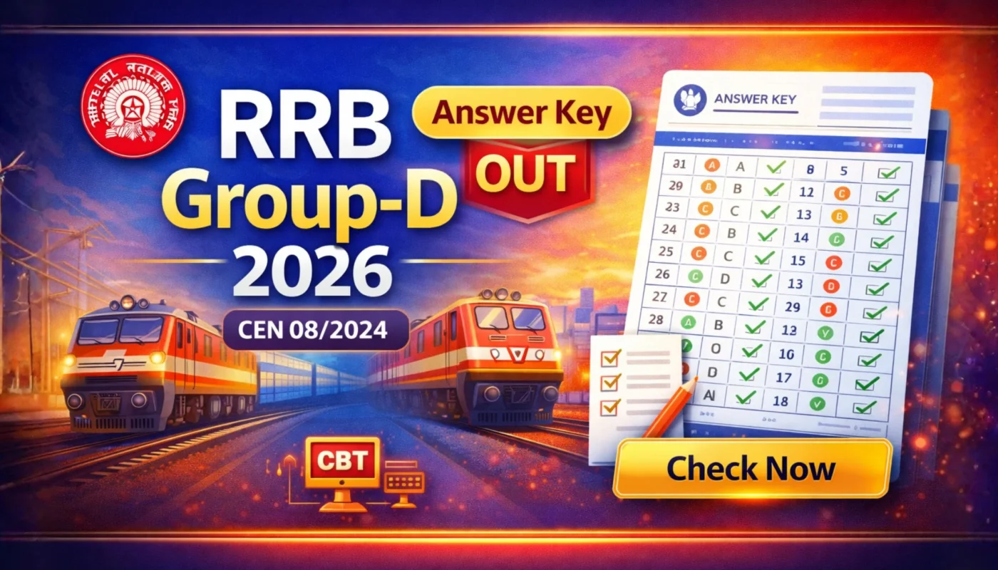 RRB Group-D CEN 08/2024 (Level-01) Answer Key 2026 OUT