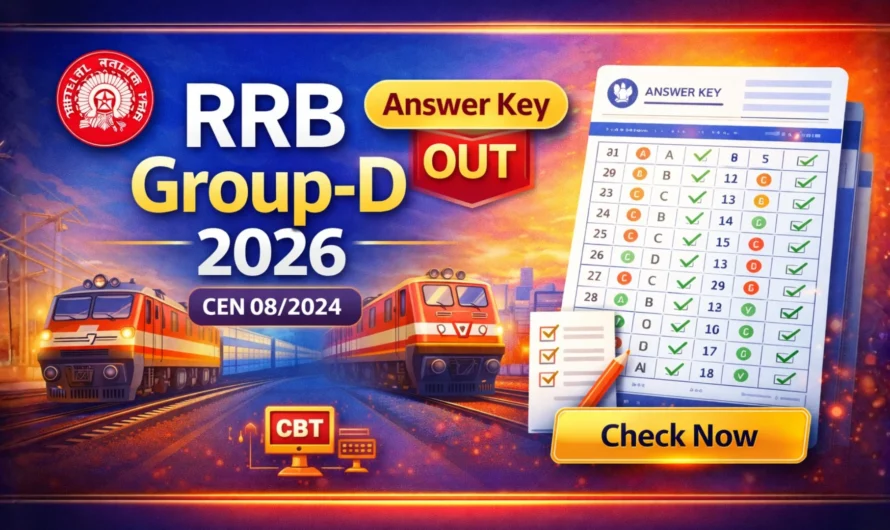 RRB Group-D CEN 08/2024 (Level-01) Answer Key 2026 OUT