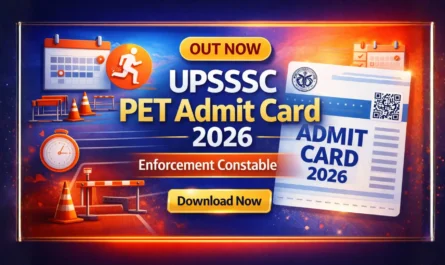 UPSSSC Enforcement Constable 2023 PET Admit Card 2026
