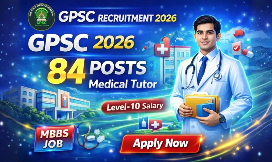 GPSC Tutor Demonstrator Recruitment 2026