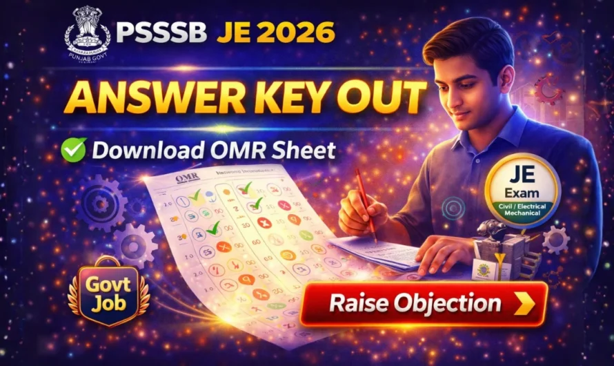PSSSB JE Answer Key 2026 OUT