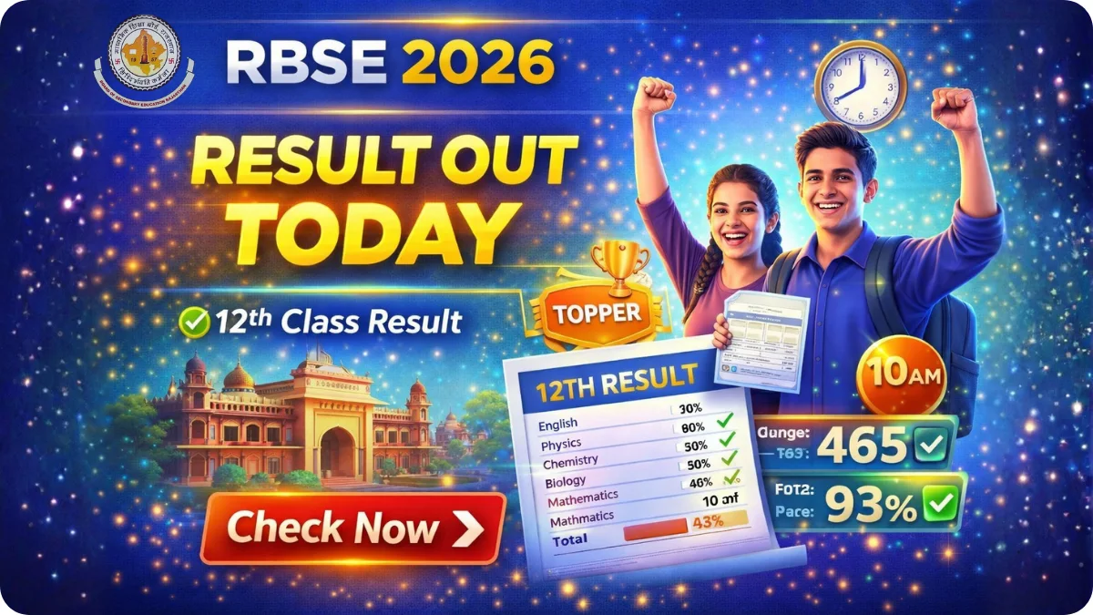 RBSE Rajasthan Board 12th Result 2026 OUT