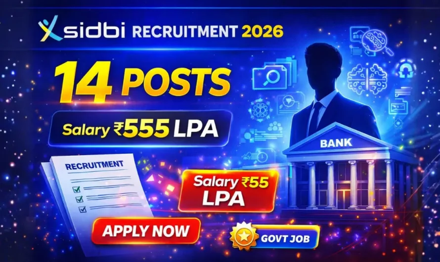 SIDBI Specialist Officer Recruitment 2026 Apply Online for 14 Posts