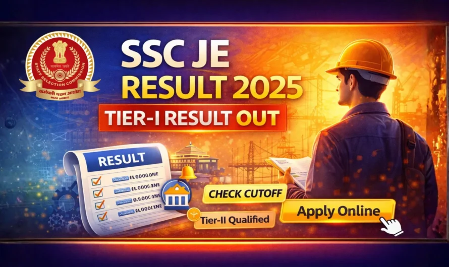 SSC JE 2025 Tier-I Result Out