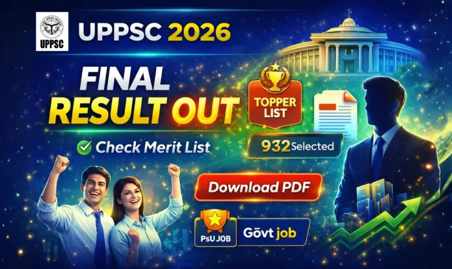UPPSC PCS Final Result 2026 OUT