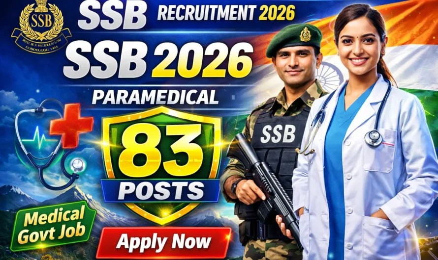 SSB Paramedical Recruitment 2026 Apply Online