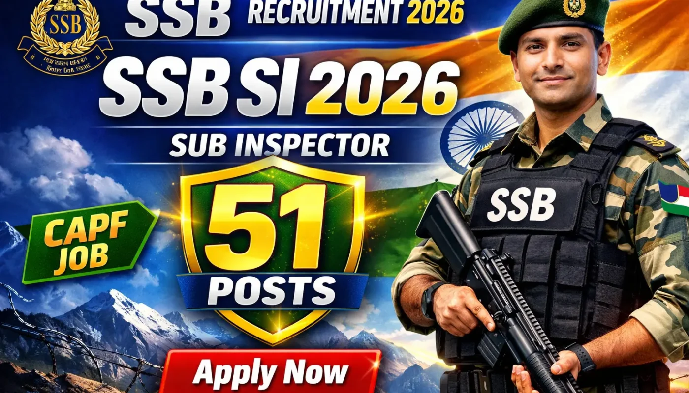SSB SI Recruitment 2026 Apply Online for 51 Sub Inspector Posts