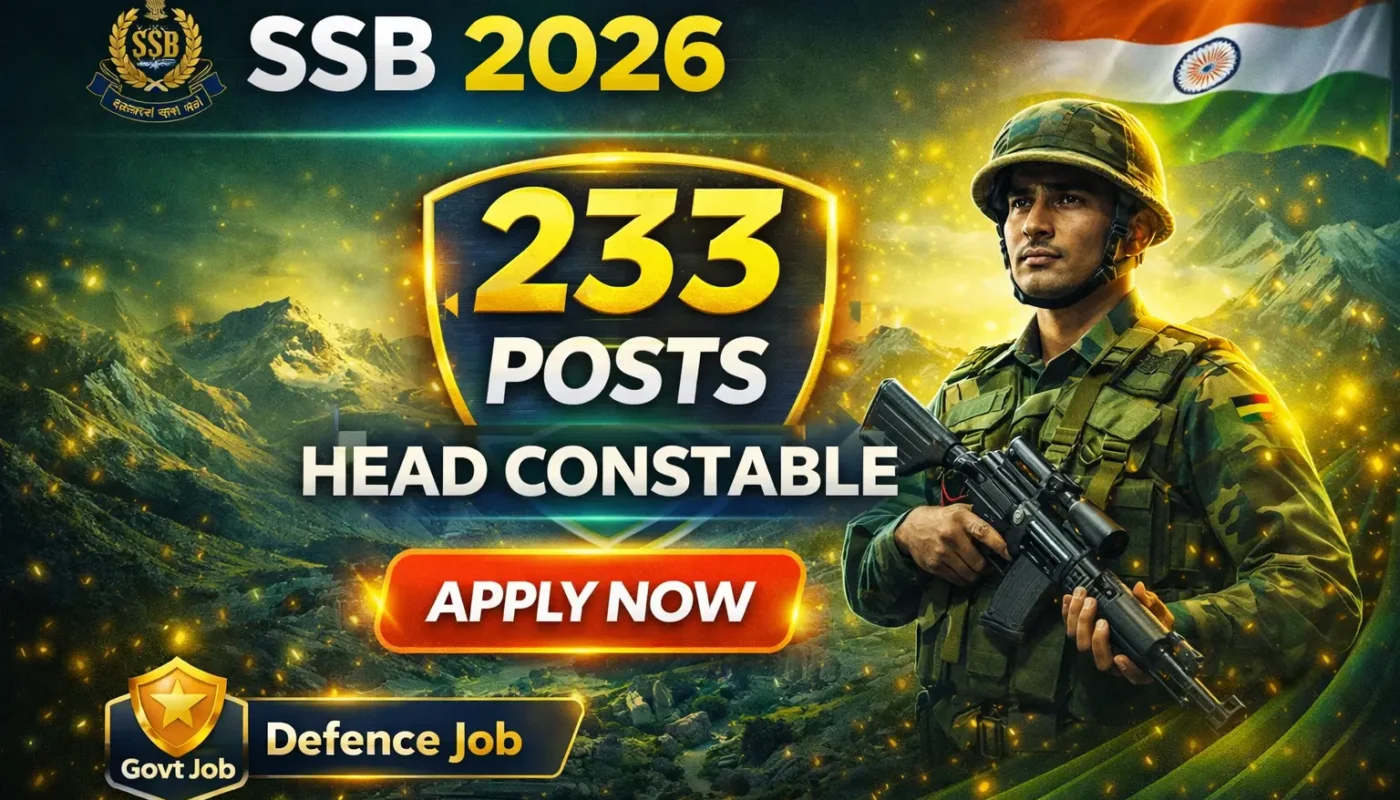 SSB Head Constable Recruitment 2026 Apply Online for 233 Posts
