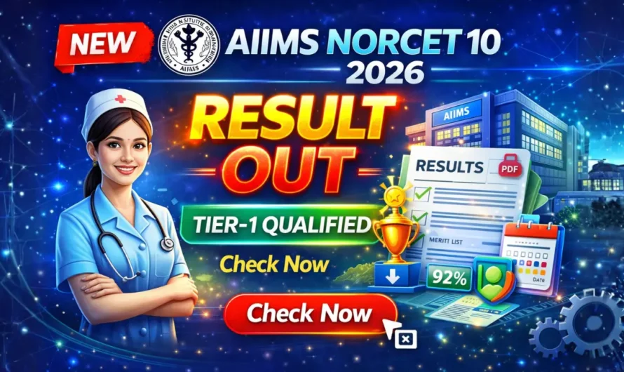 AIIMS NORCET 10 Tier-1 Result 2026 Out