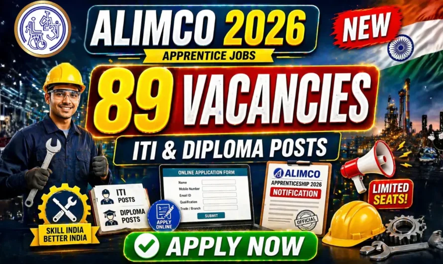 ALIMCO Apprenticeship 2026 Notification Out – Apply for 89 ITI & Diploma Posts