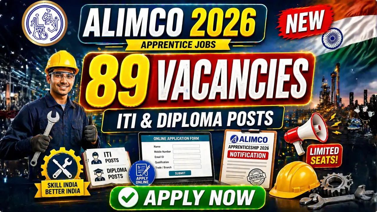 ALIMCO Apprenticeship 2026 Notification Out – Apply for 89 ITI & Diploma Posts