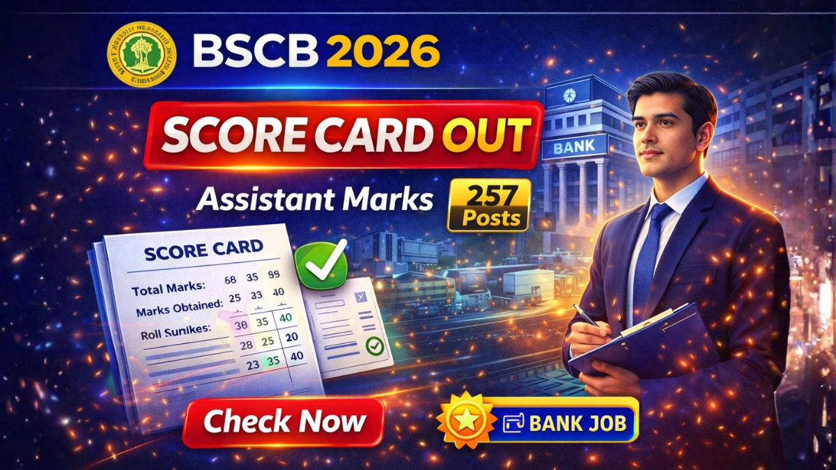 Bihar Co-operative Bank Assistant Score Card 2026 Out