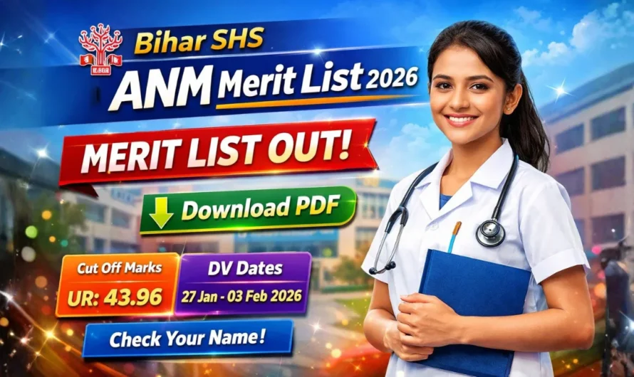 Bihar SHS ANM Merit List 2026 OUT