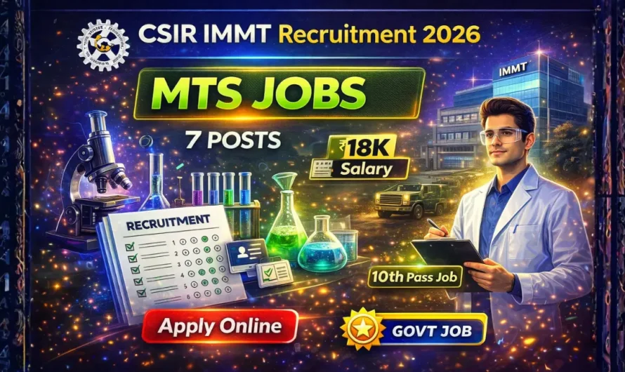 CSIR IMMT MTS Recruitment 2026