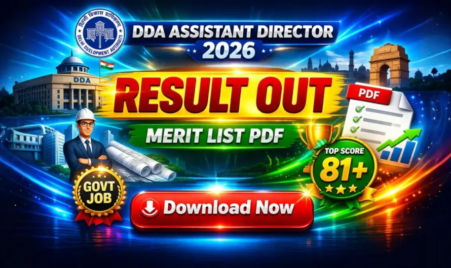 DDA Assistant Director Result 2026 OUT