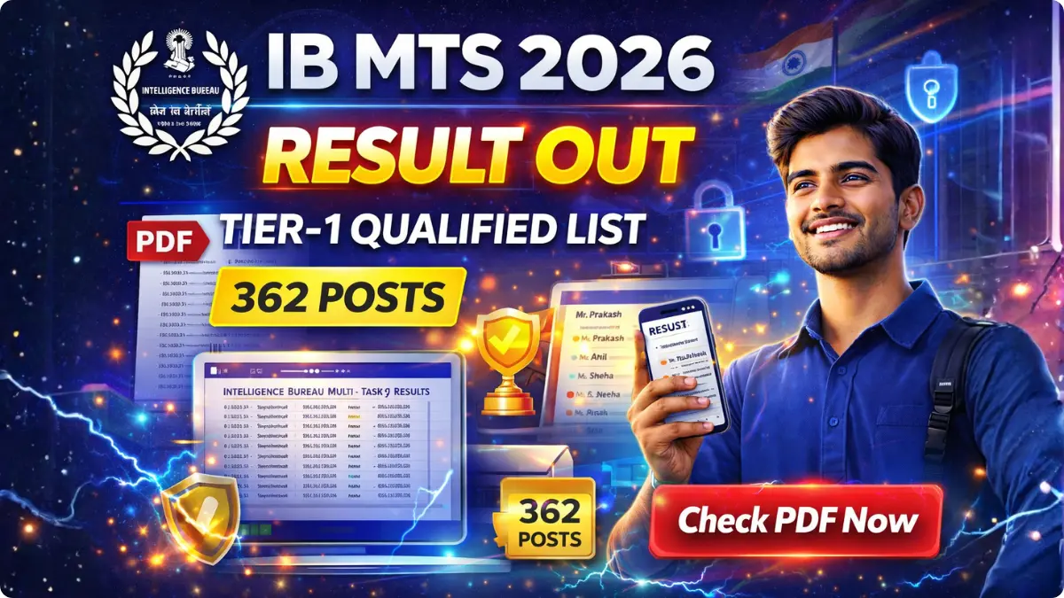 IB MTS Tier-I Result 2026 Out | Download Result PDF