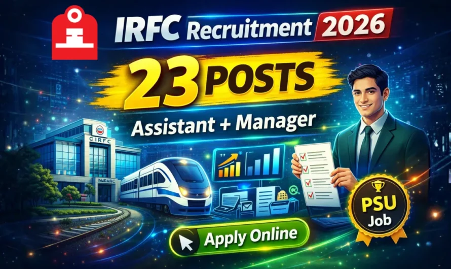 IRFC Assistant Recruitment 2026