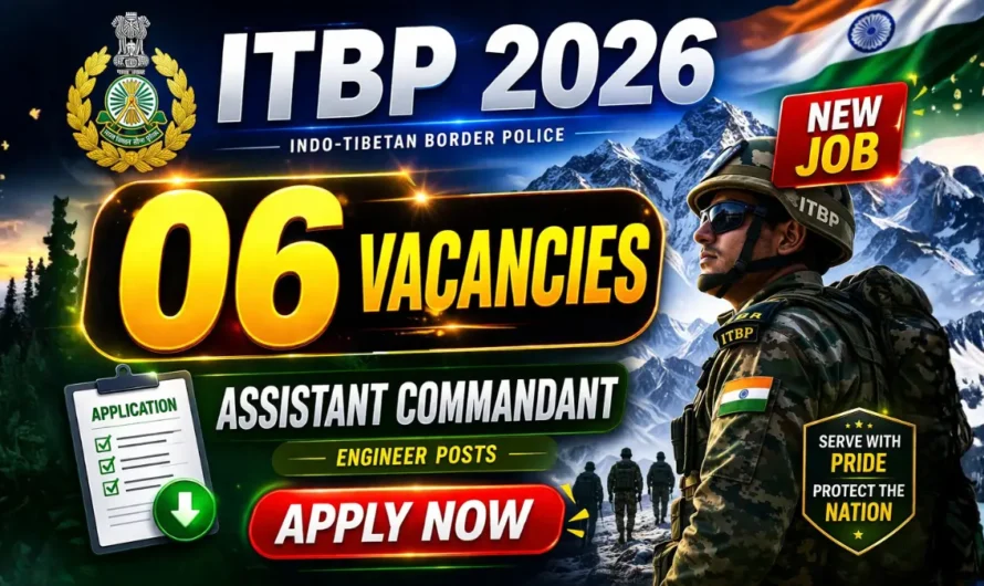 ITBP Assistant Commandant Recruitment 2026 | Apply Online for 06 Engineer Posts