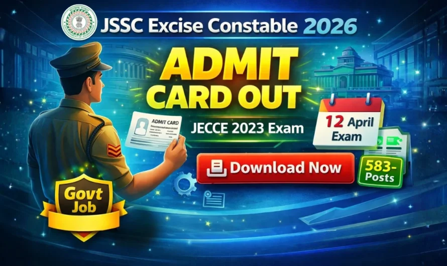 JSSC Excise Constable JECCE 2023 Admit Card Date OUT