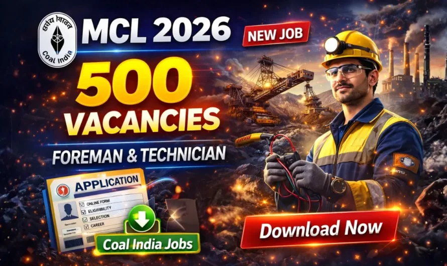 MCL Foreman & Technician Recruitment 2026 | Apply Online for 500 Posts
