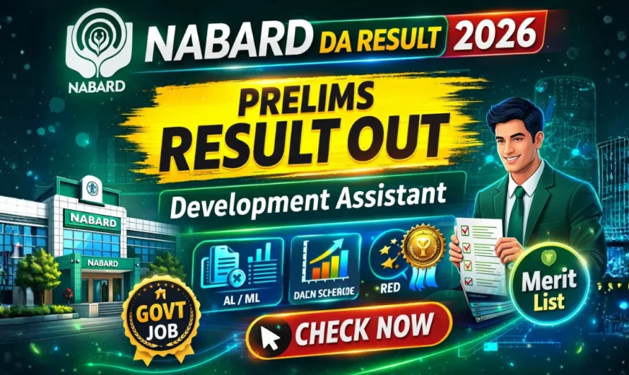 NABARD Development Assistant Prelims Result 2026 OUT