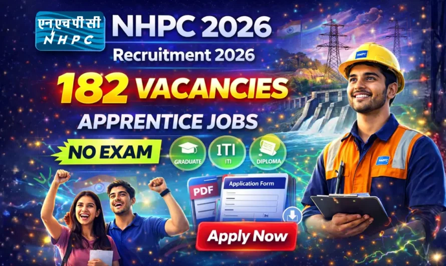 NHPC Apprentice Recruitment 2026: Apply Online for 182 Posts
