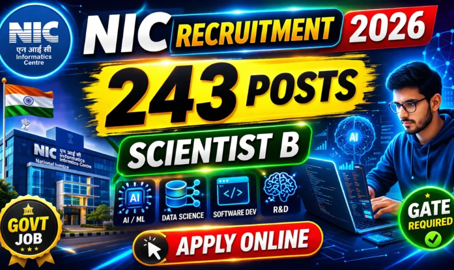 NIC Scientist B Recruitment 2026: Apply Online
