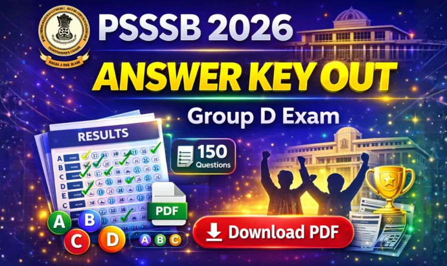 PSSSB Group D Answer Key 2026 Out – Download Set A, B, C, D PDF & Raise Objection