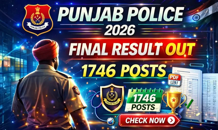 Punjab Police Constable Final Result 2025-26 Out