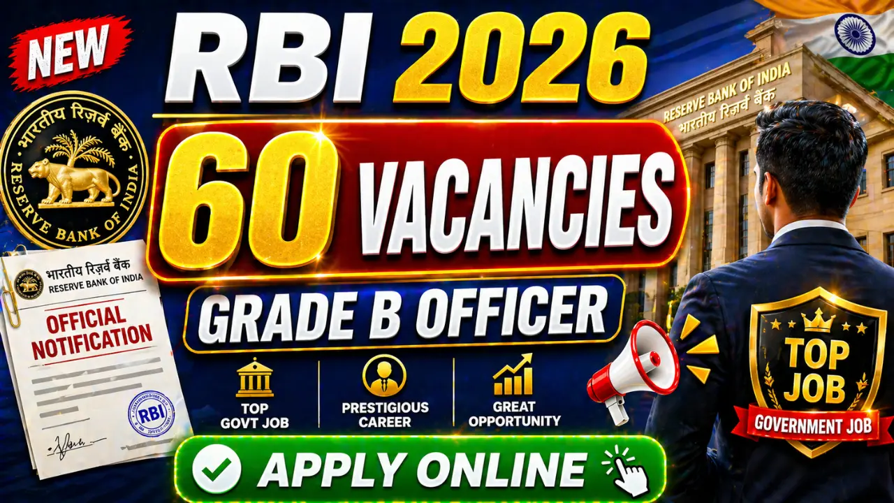 RBI Grade B Recruitment 2026 Notification Out – Apply Online for 60 Officer Posts