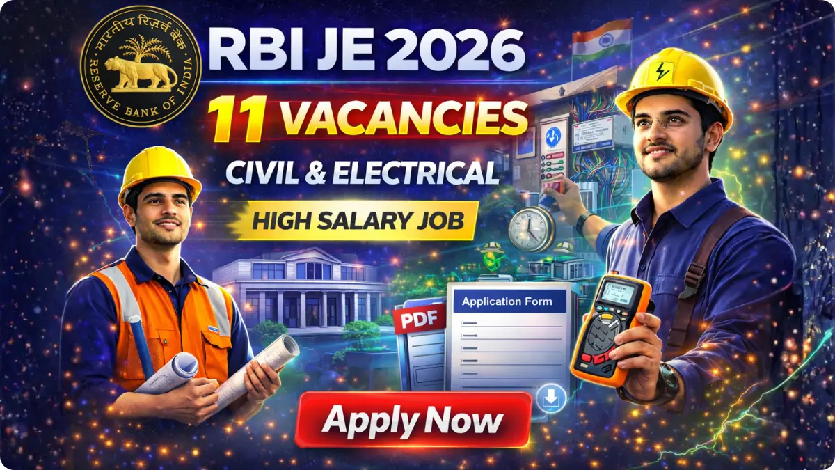 RBI JE Recruitment 2026: Apply Online for 11 Posts
