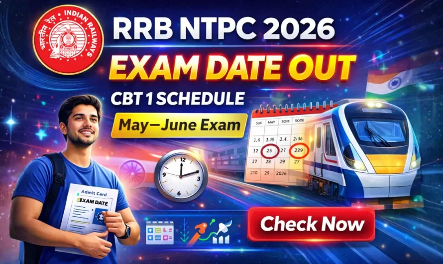 RRB NTPC 10+2 UG Exam Date 2026 Announced