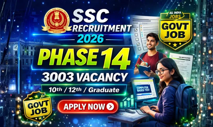 SSC Selection Phase 14 Recruitment 2026 Notification Out