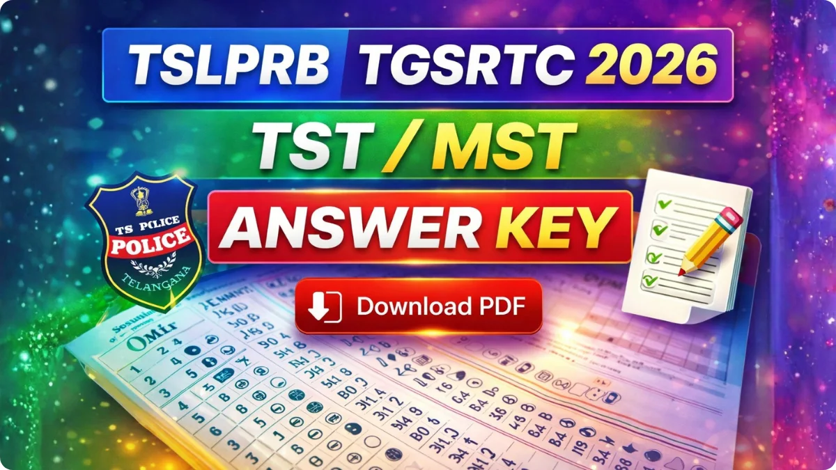 TSLPRB TGSRTC TST/MST Answer Key 2026 OUT