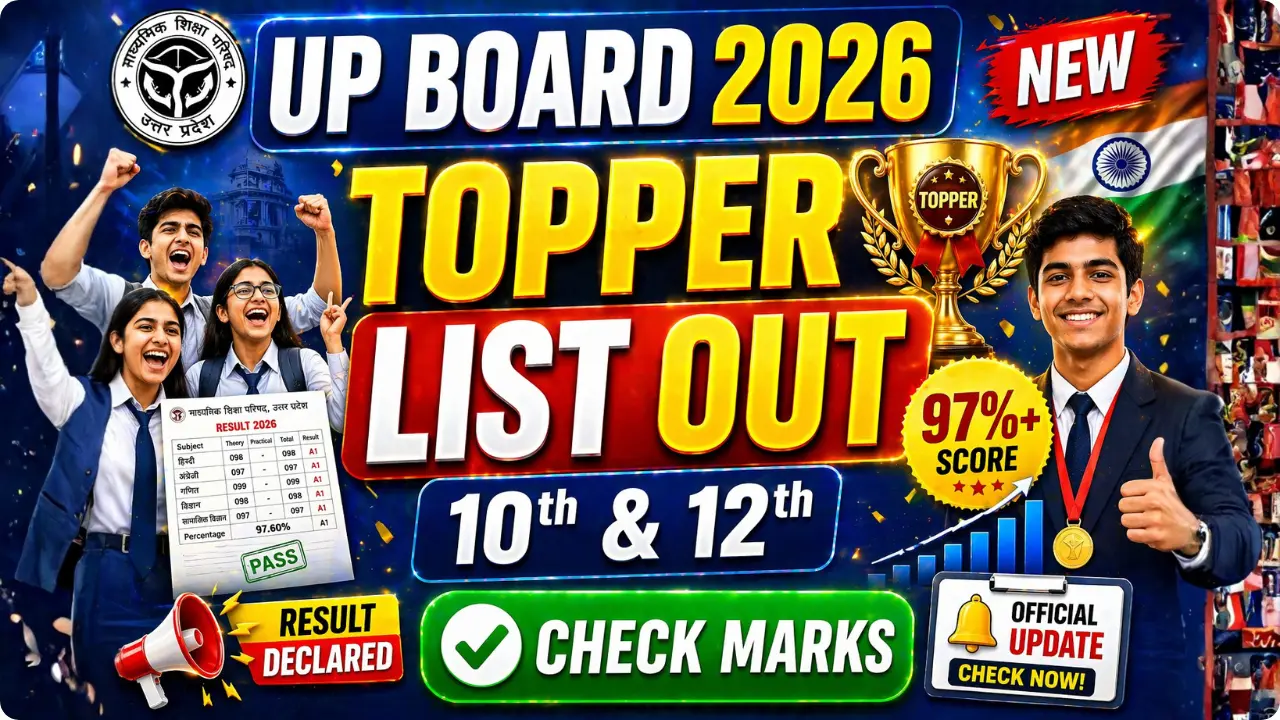 UP Board Result 2026 Topper List – Check 10th & 12th Toppers Name and Marks