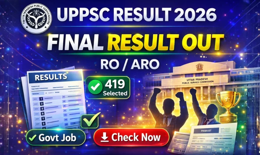 UPPSC RO/ARO 2023 Final Result 2026 Out