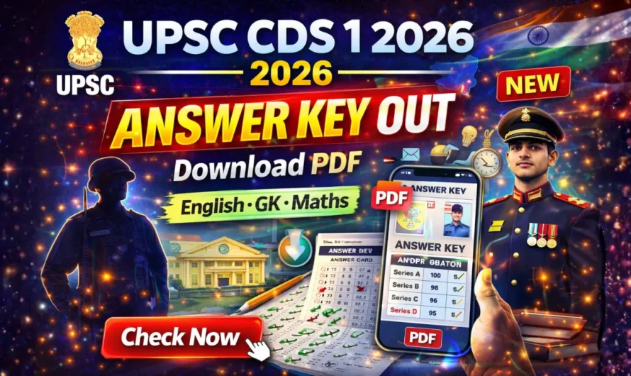 UPSC CDS 1 2026 Answer Key OUT