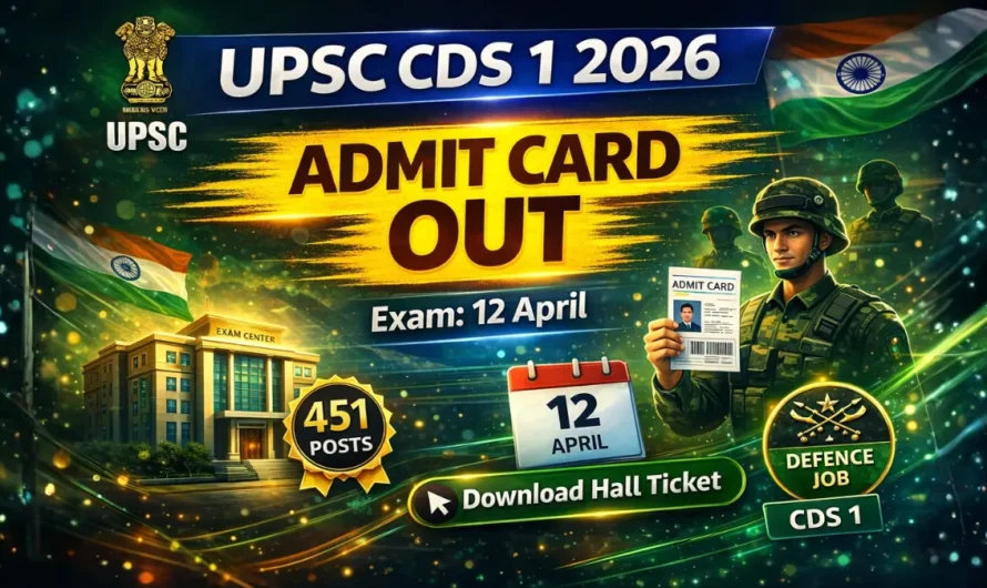 UPSC CDS-I Admit Card 2026 OUT