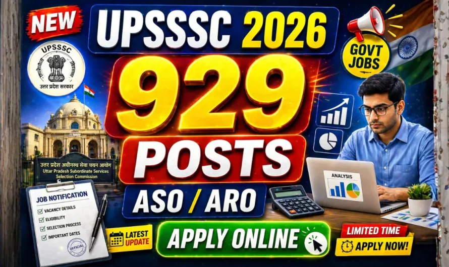 UPSSSC ASO Recruitment 2026 – Apply Online for 929 Assistant Statistical Officer Posts