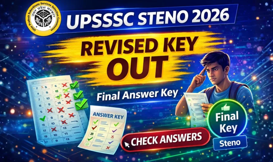 UPSSSC Stenographer Revised Answer Key 2026
