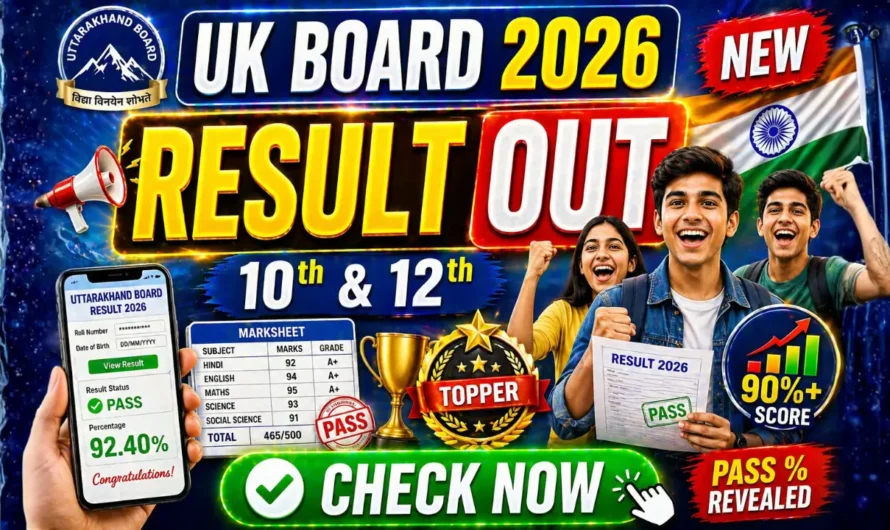 Uttarakhand Board Result 2026 OUT – Check UBSE 10th & 12th Result Online