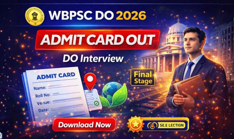 WBPSC DO Admit Card 2026 OUT | Download District Officer Interview Hall Ticket