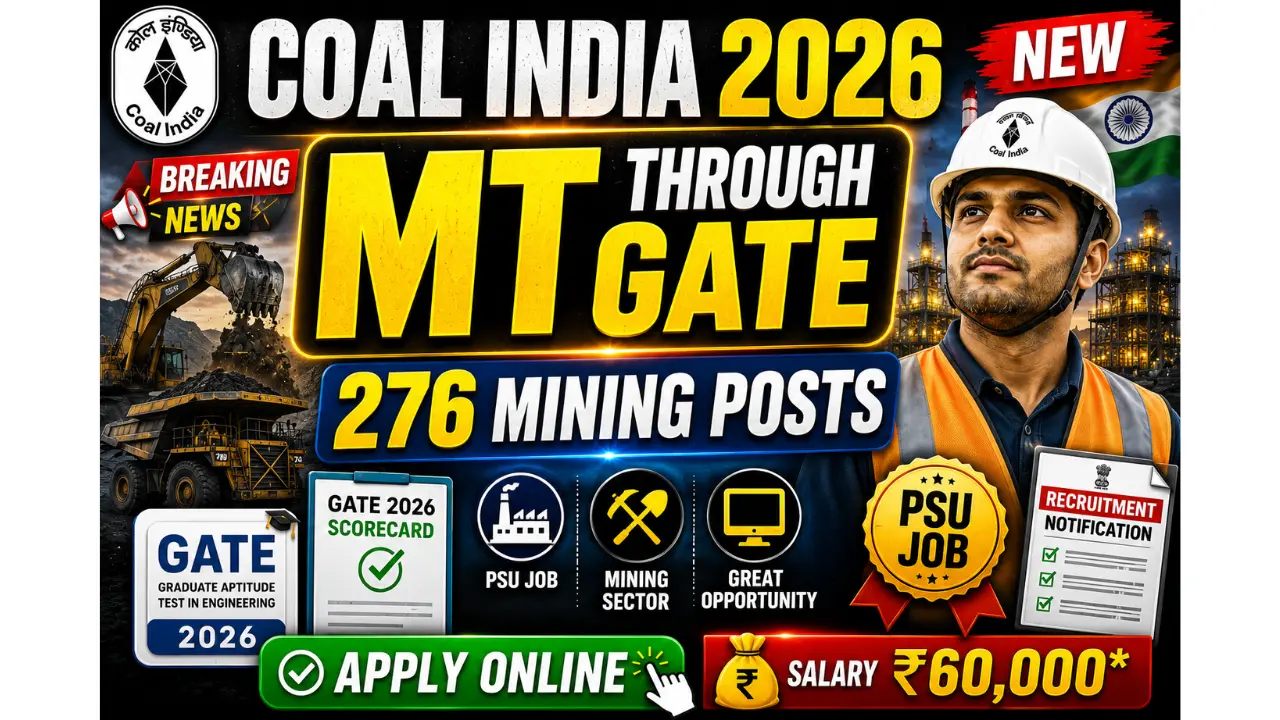 Coal India CIL MT Through GATE Recruitment 2026