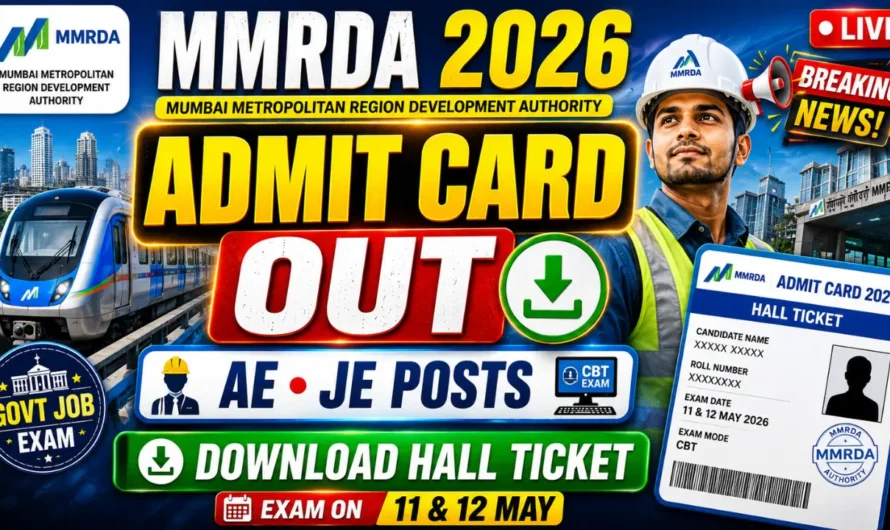 MMRDA Admit Card 2026 Out